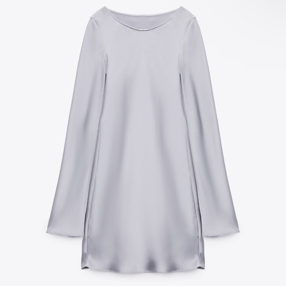 ZARA Elegant Silver Long Sleeve dress